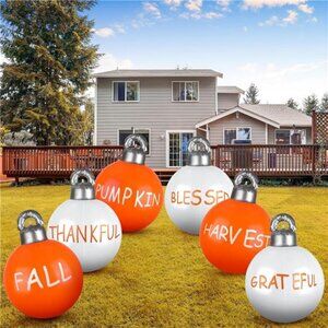 12 Pcs Thanksgiving Giant Inflatable Ball 16 Inch Outdoor Decorations PVC